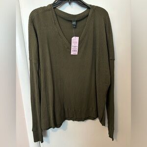 Wild Fable Olive Green long-sleeved sweater Sz L NWT